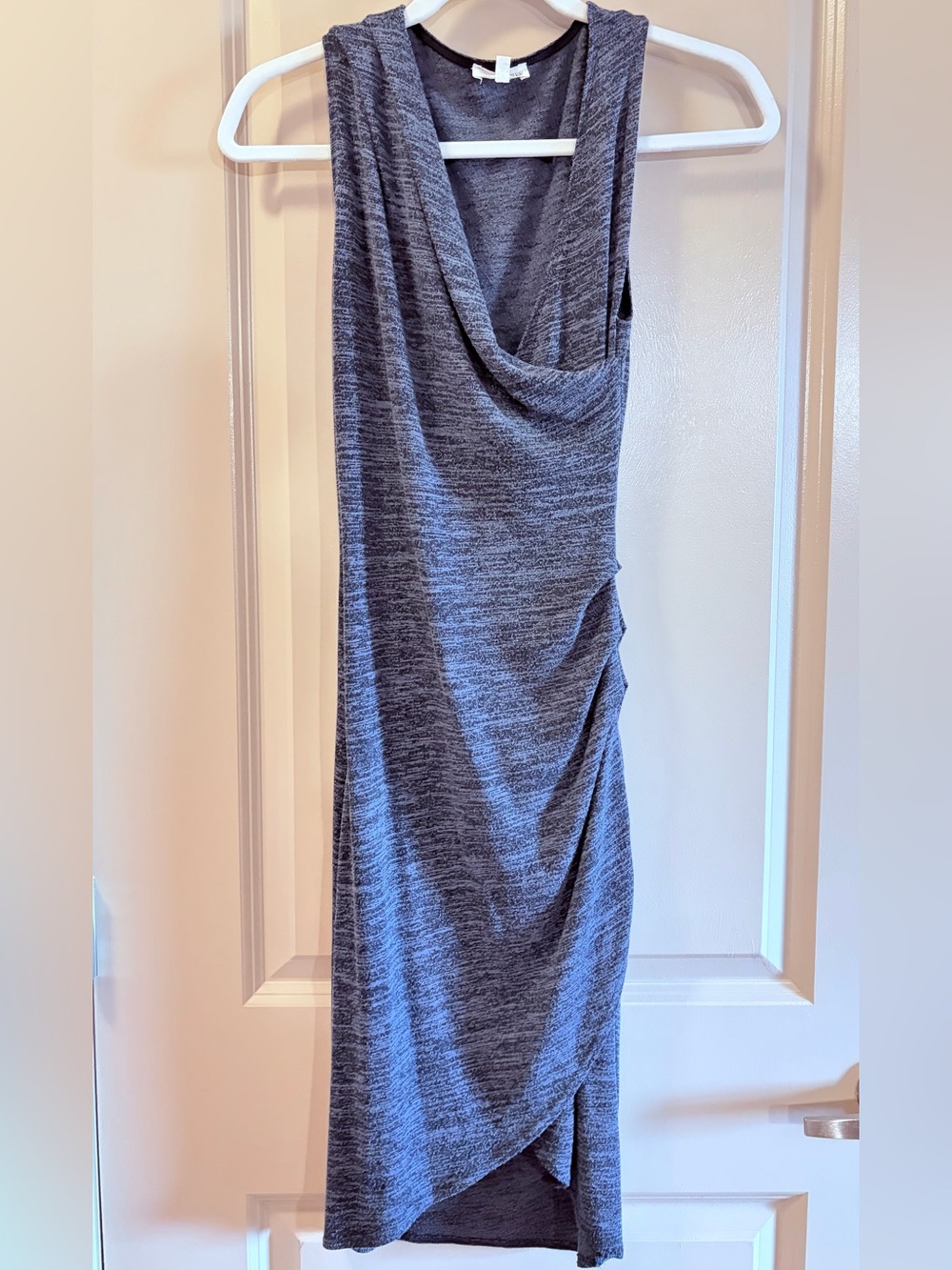 Aritzia Wilfred Free Sleeveless Draped Gray Knit Dress